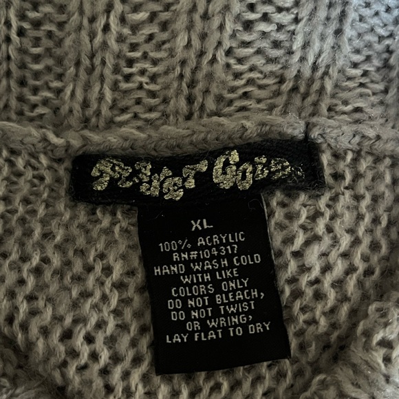 Planet Gold Knit Sweater Dress Tunic S/S Turtleneck Bodycon Gray Juniors - Picture 6 of 7